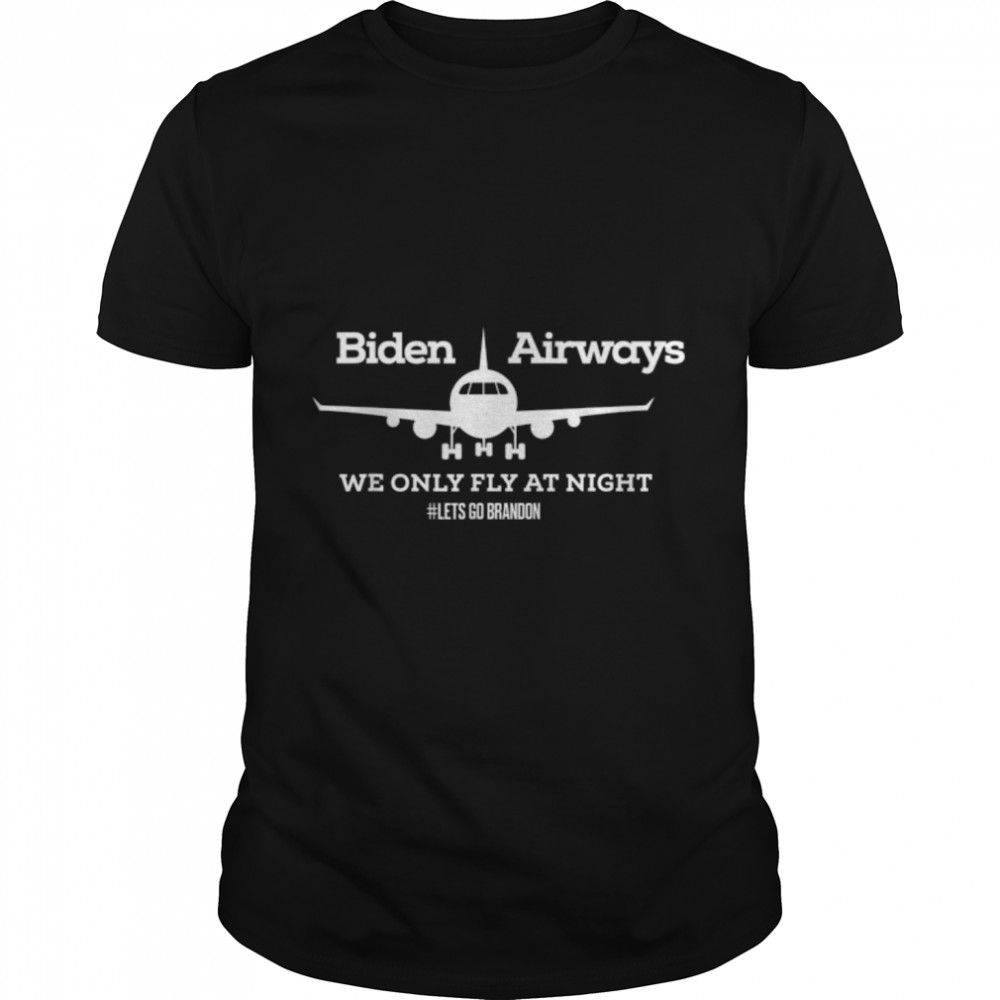 Let's Go Brandon Biden Refugee Airplane American Anti Biden T- B09JY3HF9L Classic Men's T-shirt