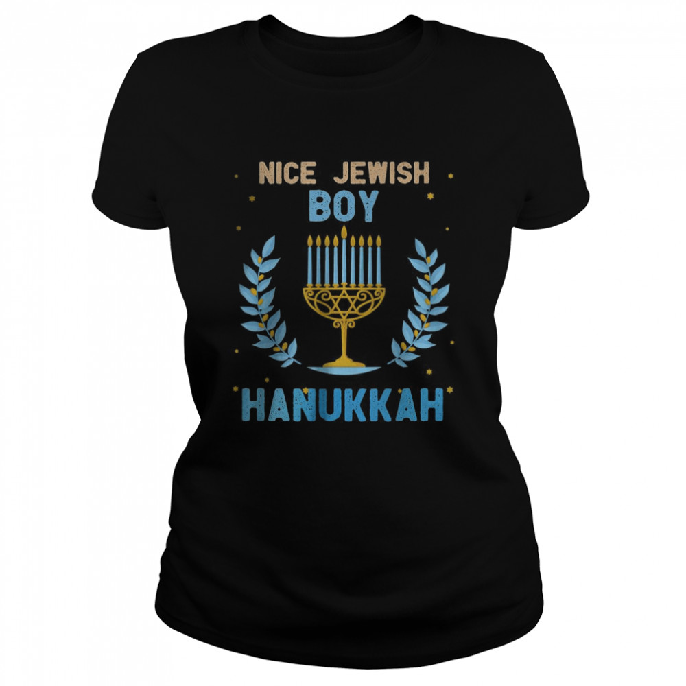 Nice Jewish Boy Hanukkah Menorah Nine Candles T- Classic Women's T-shirt