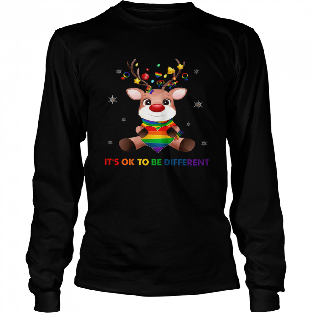 Reindeer It’s Ok To Be Different Long Sleeved T-shirt