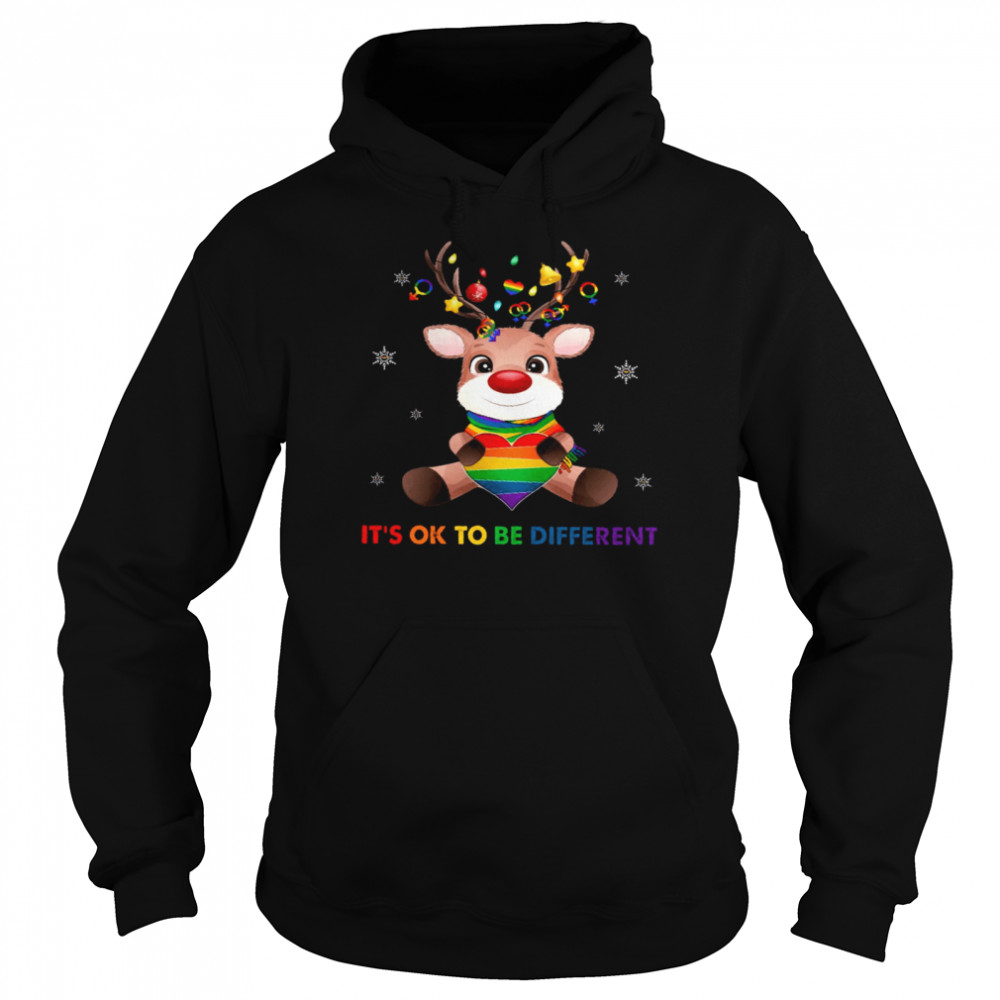 Reindeer It’s Ok To Be Different Unisex Hoodie