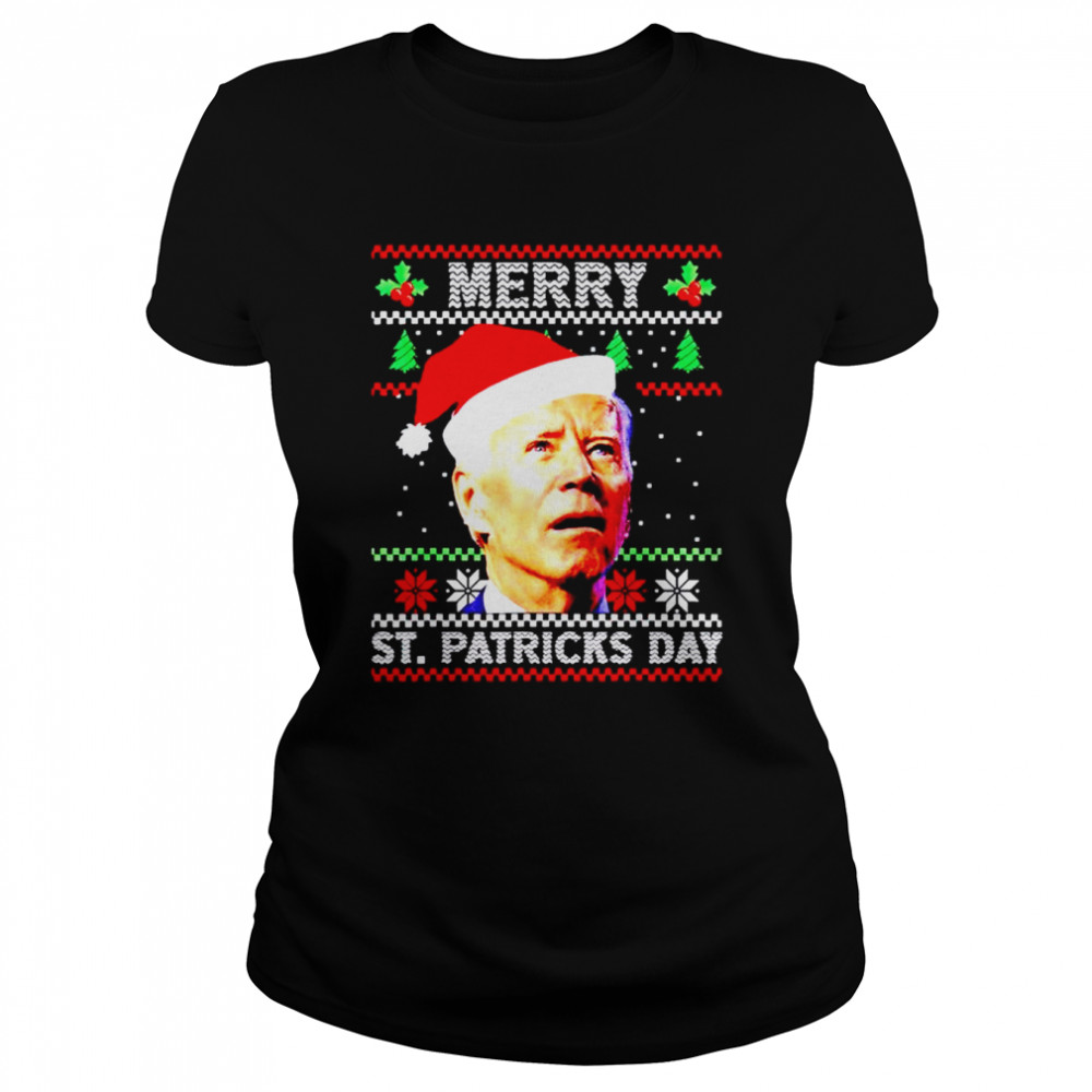 Best biden merry St Patrick’s day Christmas sweater Classic Women's T-shirt