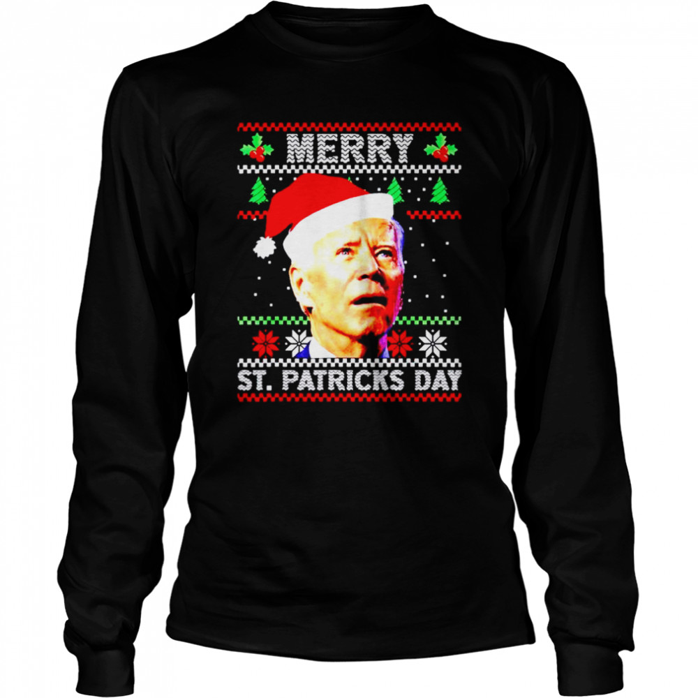 Best biden merry St Patrick’s day Christmas sweater Long Sleeved T-shirt