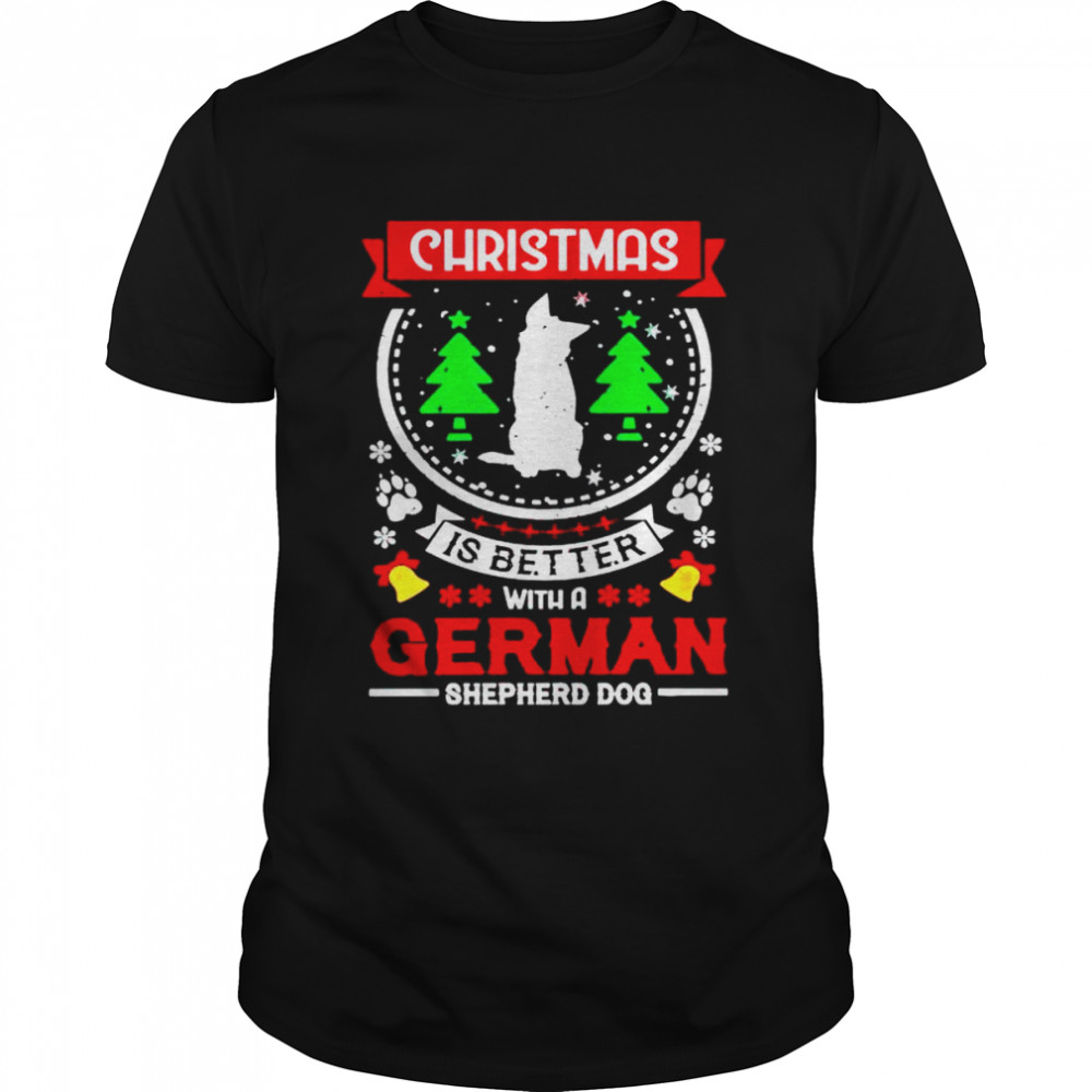 christmas is better with a German Shepherd dog shirt Classic Men's T-shirt