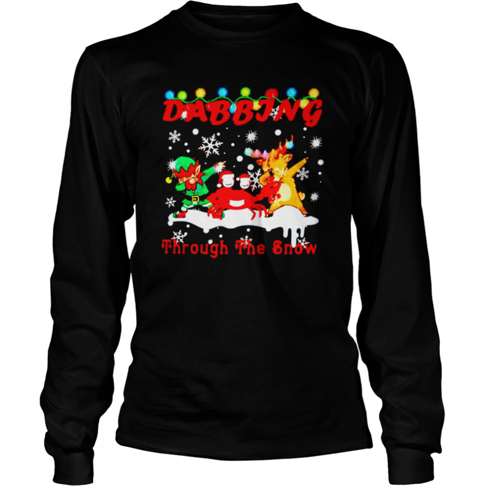 Dabbing through the snow Christmas shirt Long Sleeved T-shirt