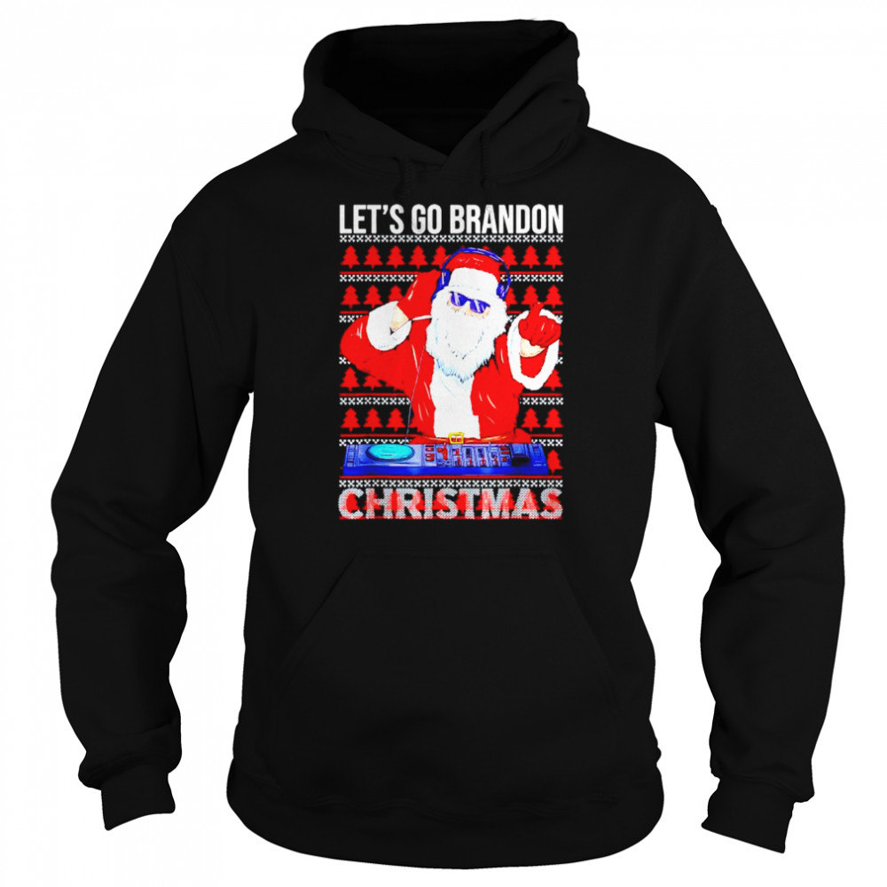 dJ Santa let’s go Brandon Christmas shirt Unisex Hoodie