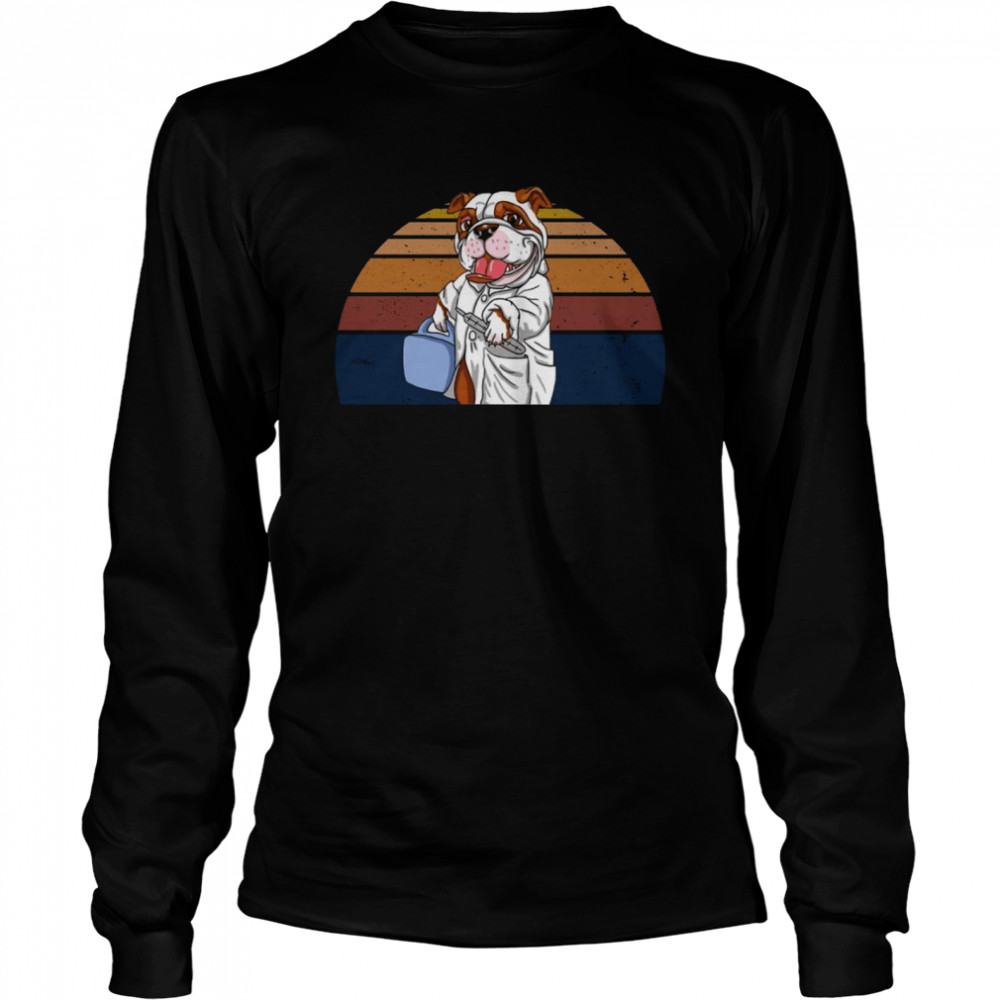 French Bulldog Trust Me I’m A Dogtor Vintage Dog Long Sleeved T-shirt