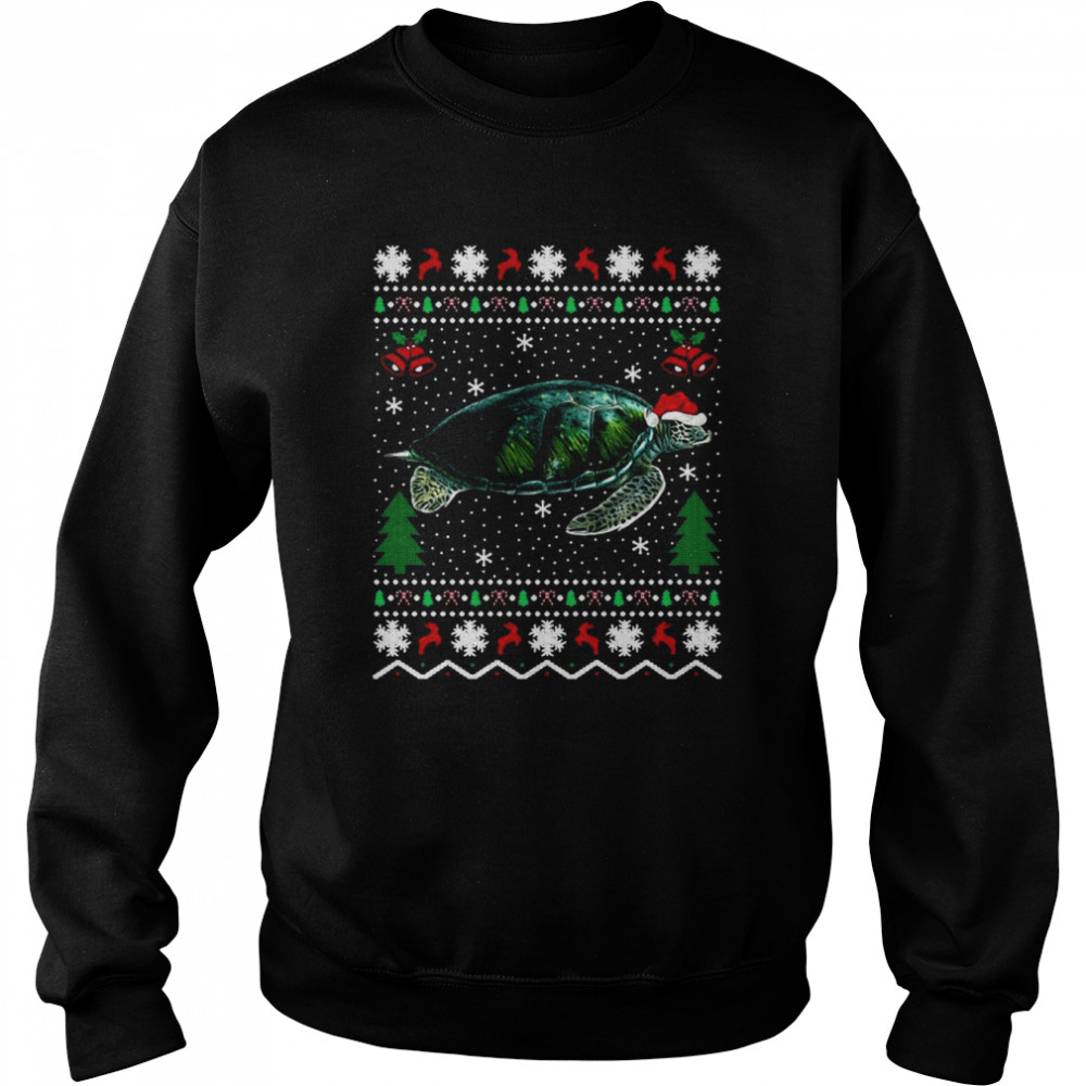 Santa Hat Sea Turtles Lover Xmas Gift Ugly Turtle Christmas Sweat T-shirt Unisex Sweatshirt