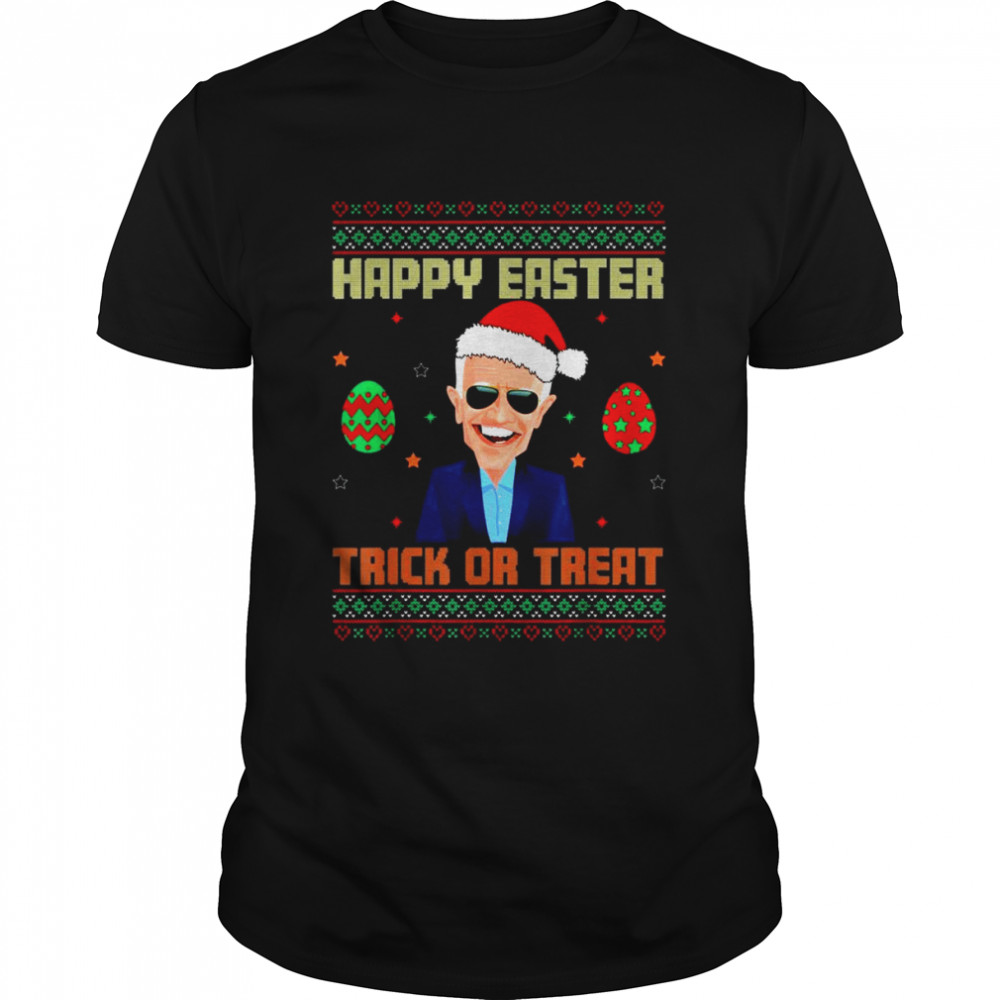 Santa Joe Biden happy easter trick or treat anti Joe Biden Ugly Christmas shirt Classic Men's T-shirt