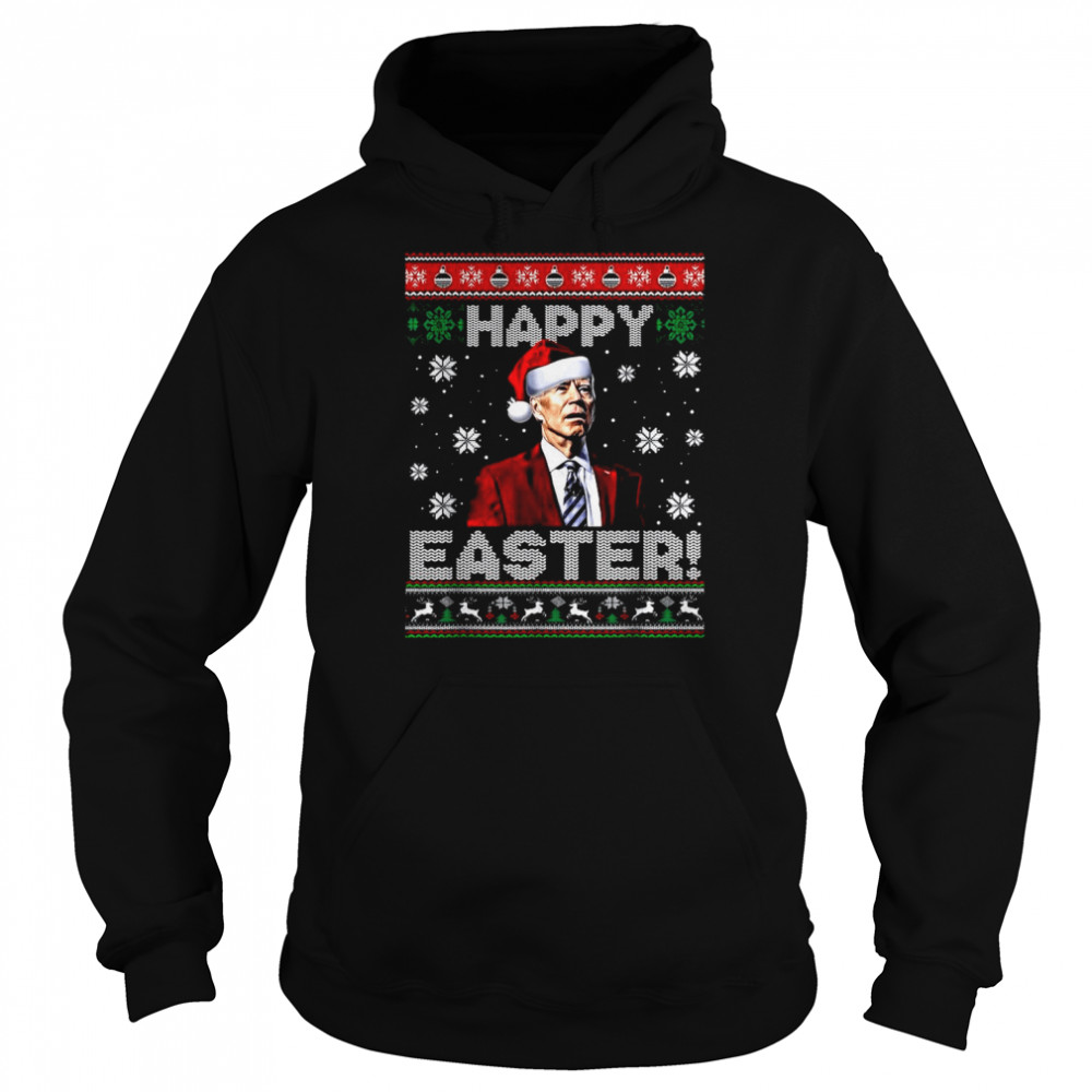 Santa Joe Biden happy easter Ugly Christmas shirt Unisex Hoodie