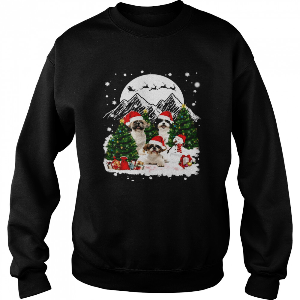 Shih Tzu Santa Christmas Sweat T-shirt Unisex Sweatshirt