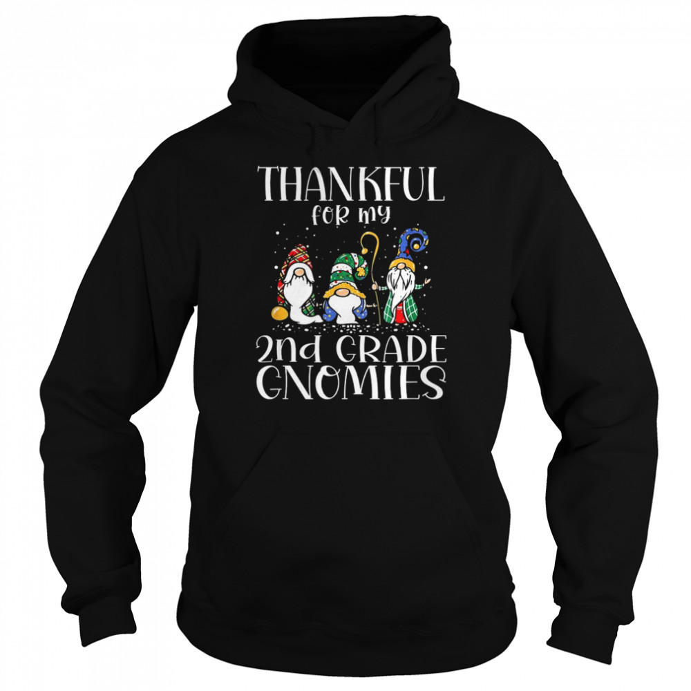 Thankful For My 2nd Grade Gnomies Christmas shirt Unisex Hoodie