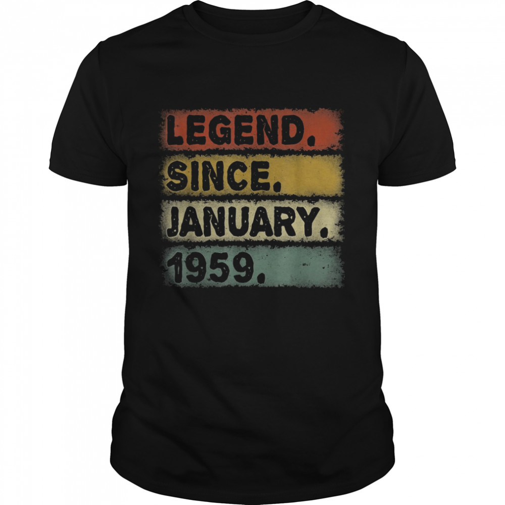 Legend January 1959 63rd Birthday Retro 63 Years Old Classic Men's T-shirt