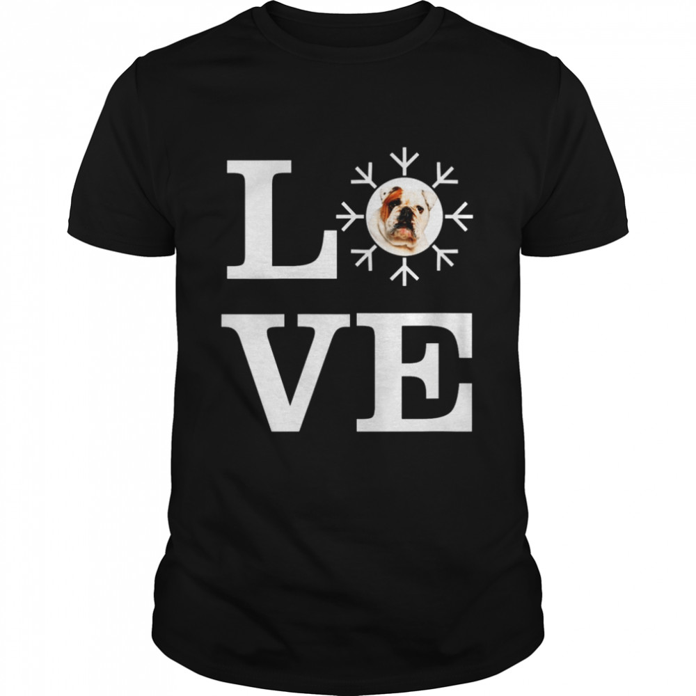 Love Snowflake Dog French Bulldog 2 Classic Men's T-shirt