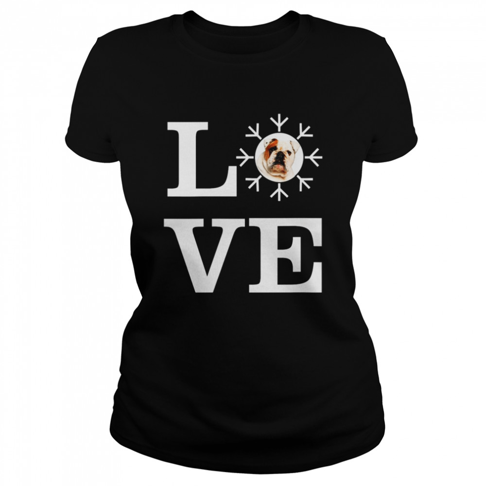 Love Snowflake Dog French Bulldog 2 Classic Women's T-shirt