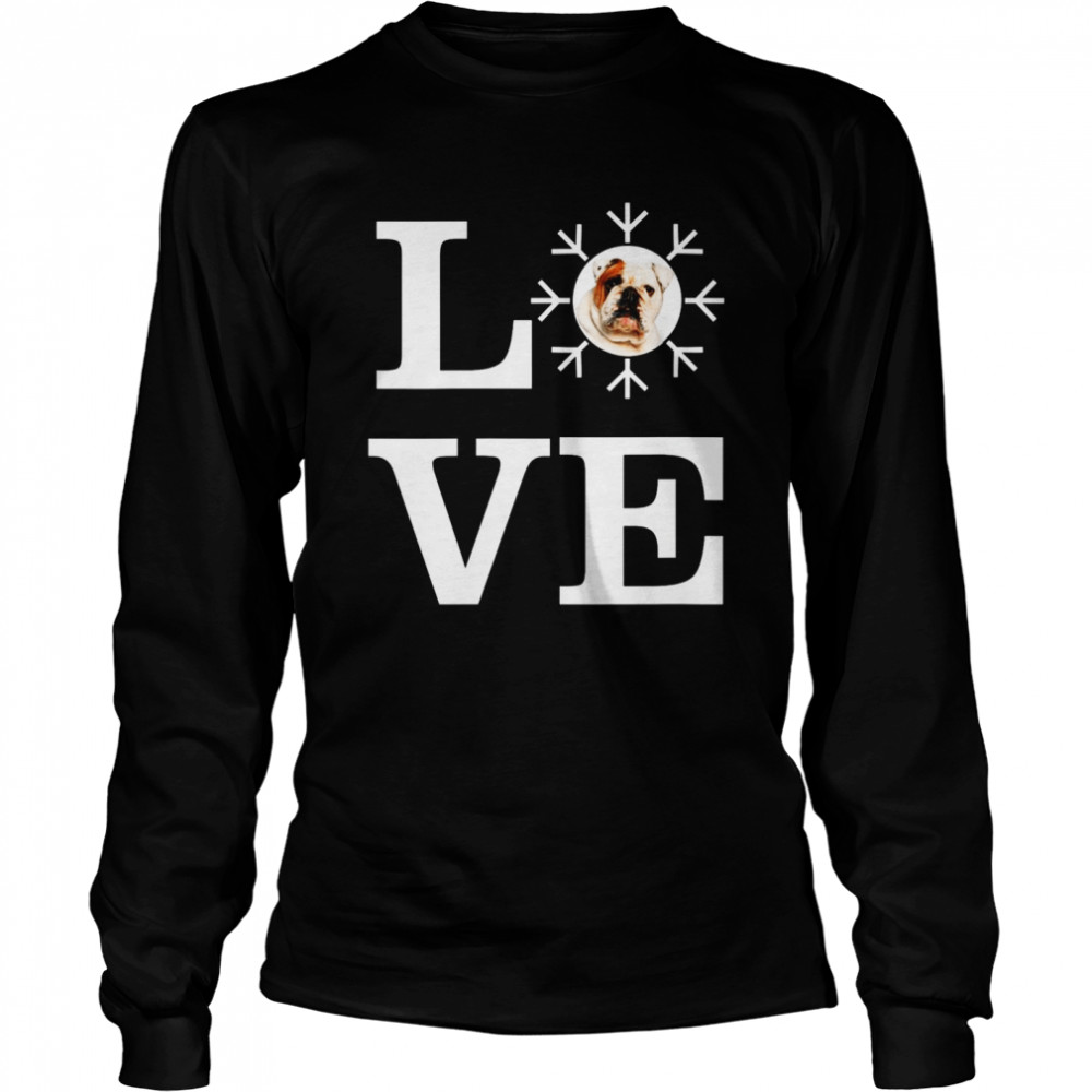 Love Snowflake Dog French Bulldog 2 Long Sleeved T-shirt