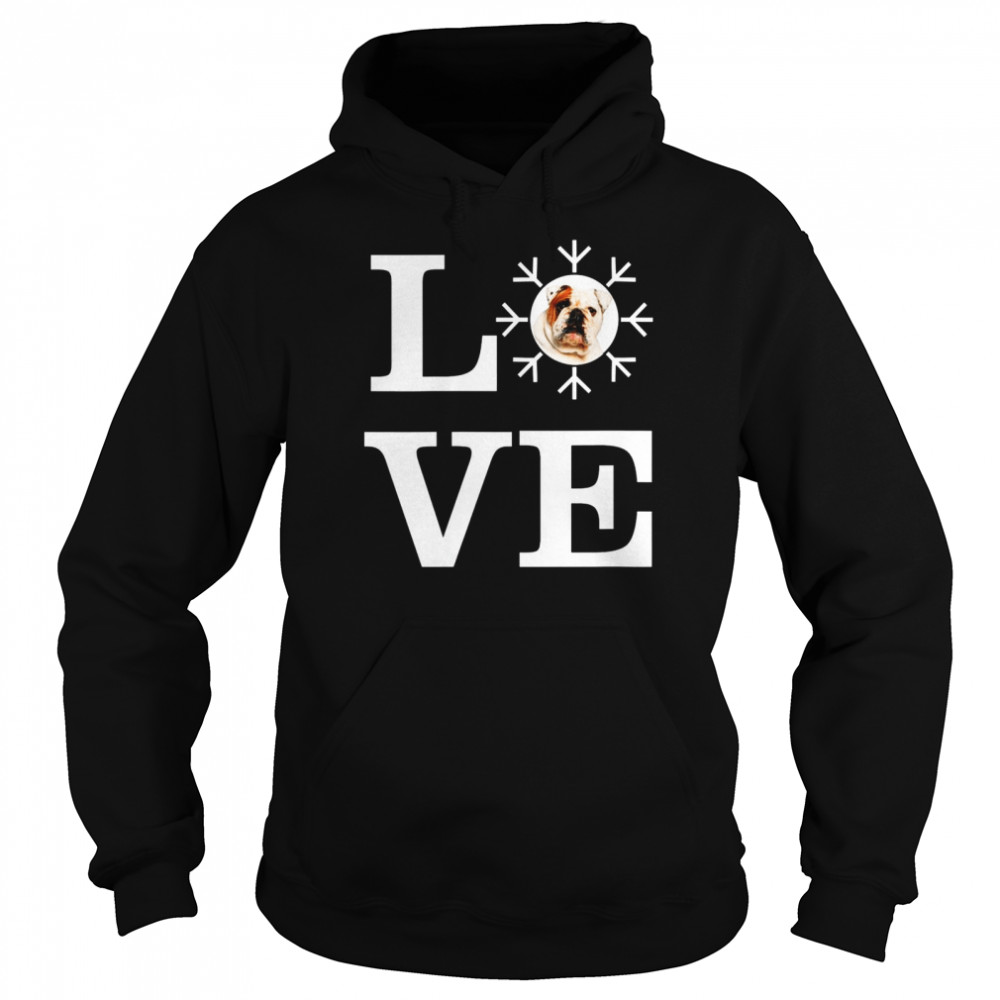 Love Snowflake Dog French Bulldog 2 Unisex Hoodie