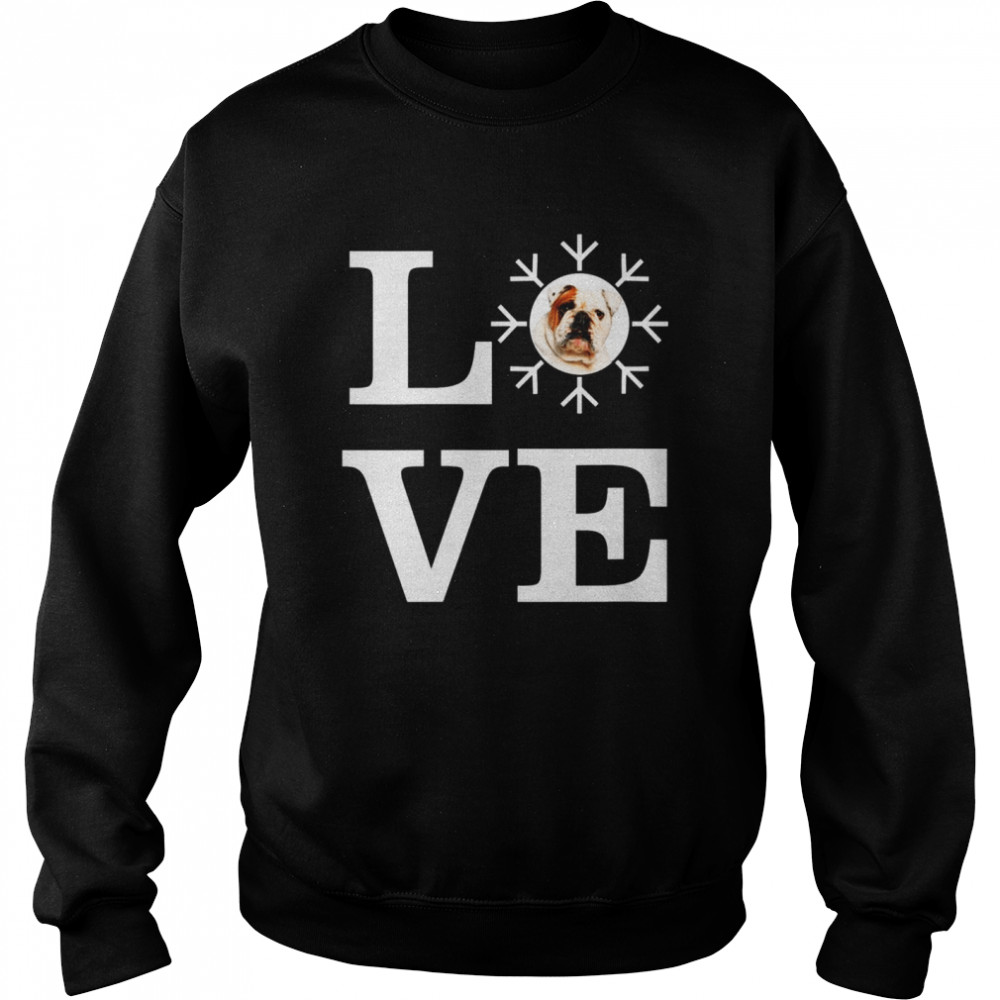 Love Snowflake Dog French Bulldog 2 Unisex Sweatshirt