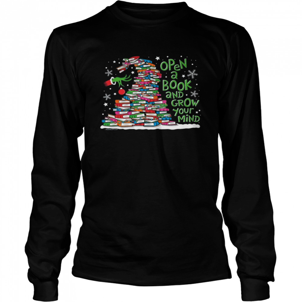 Open a book and grow your mind shirt Long Sleeved T-shirt