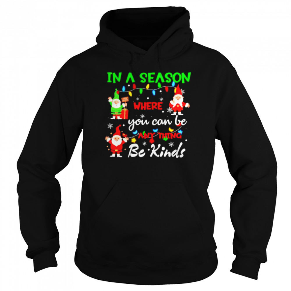 Premium gnome in a season where you can be anything be kind sweater Unisex Hoodie