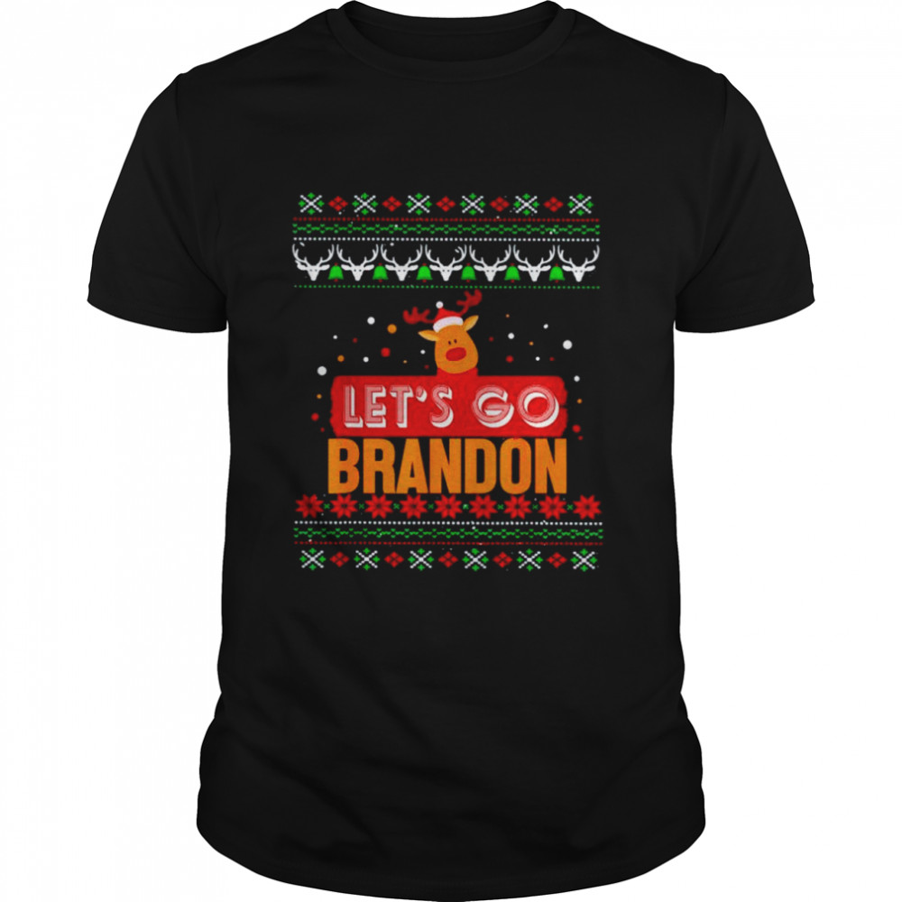 Reindeer lets go brandon christmas shirt Classic Men's T-shirt