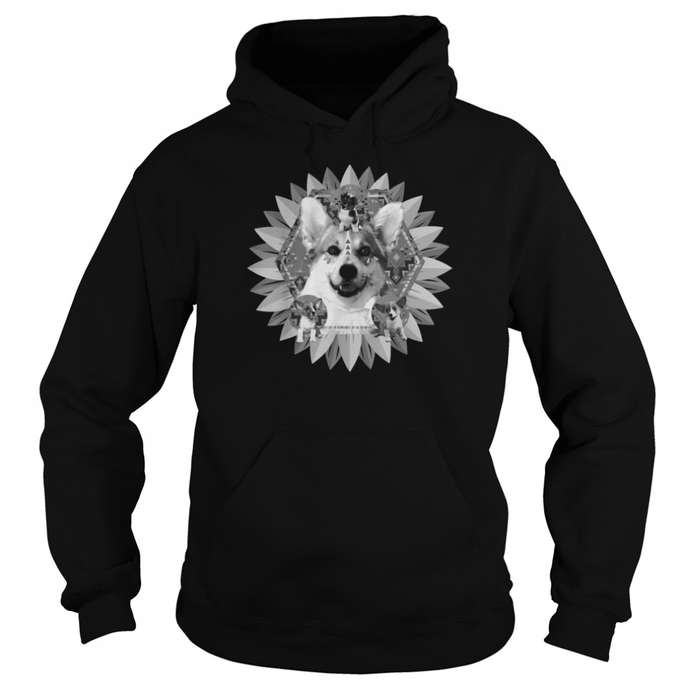 Retro Sunflower Indie Aesthetic Dog Vaporwave Unisex Hoodie