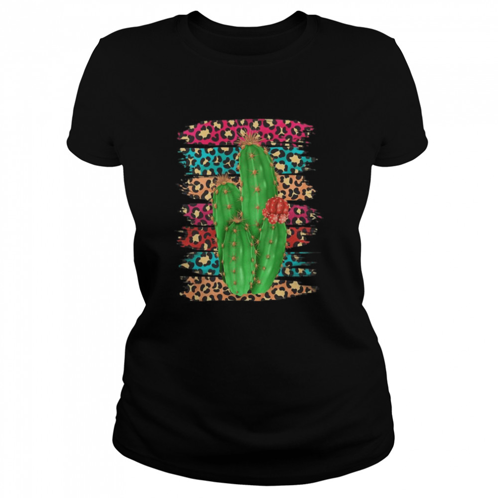 Rodeo Cowgirl Leopard Cheetah Cactus Western Classic Women's T-shirt