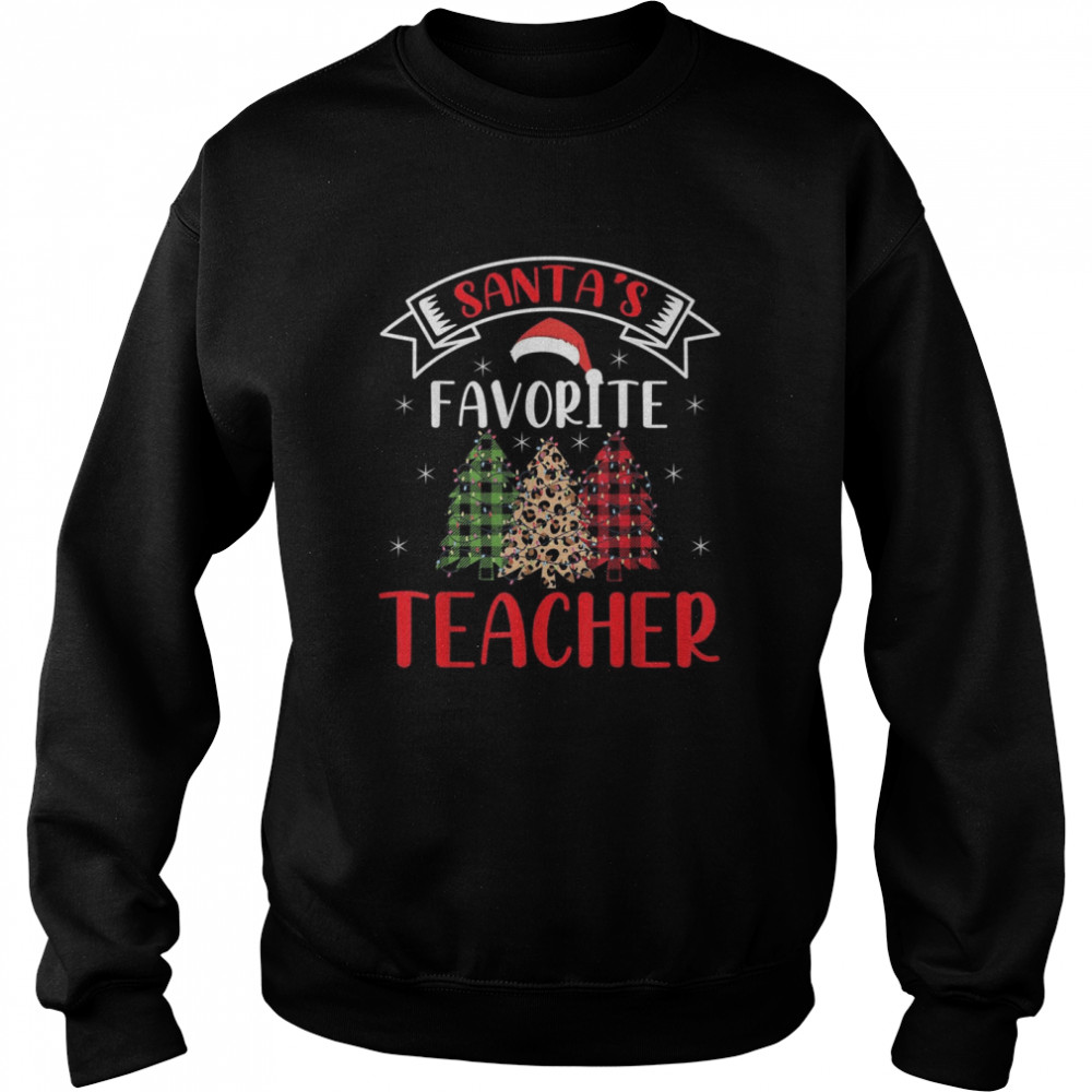 Santa’s Favorite Teacher for Christmas Santa Hat Light Unisex Sweatshirt