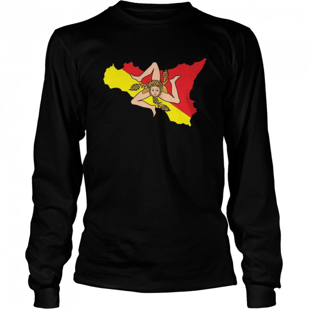 Sicilia Flag Sicily Palermo Italy Long Sleeved T-shirt