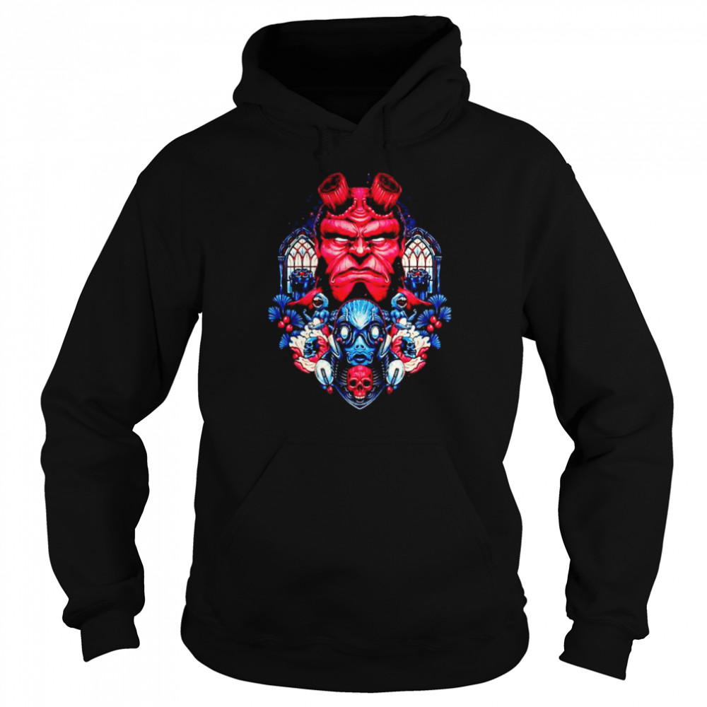 Top hellboy fire and water shirt Unisex Hoodie