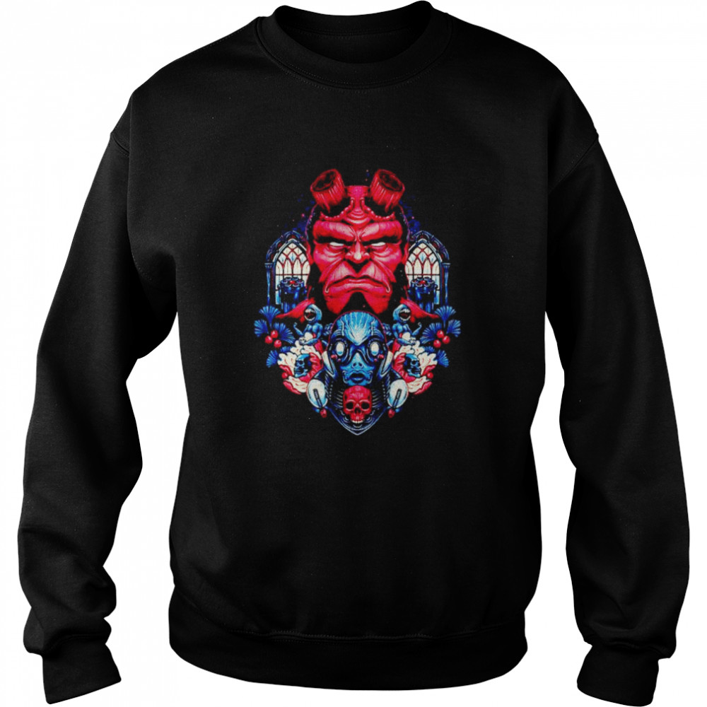 Top hellboy fire and water shirt Unisex Sweatshirt