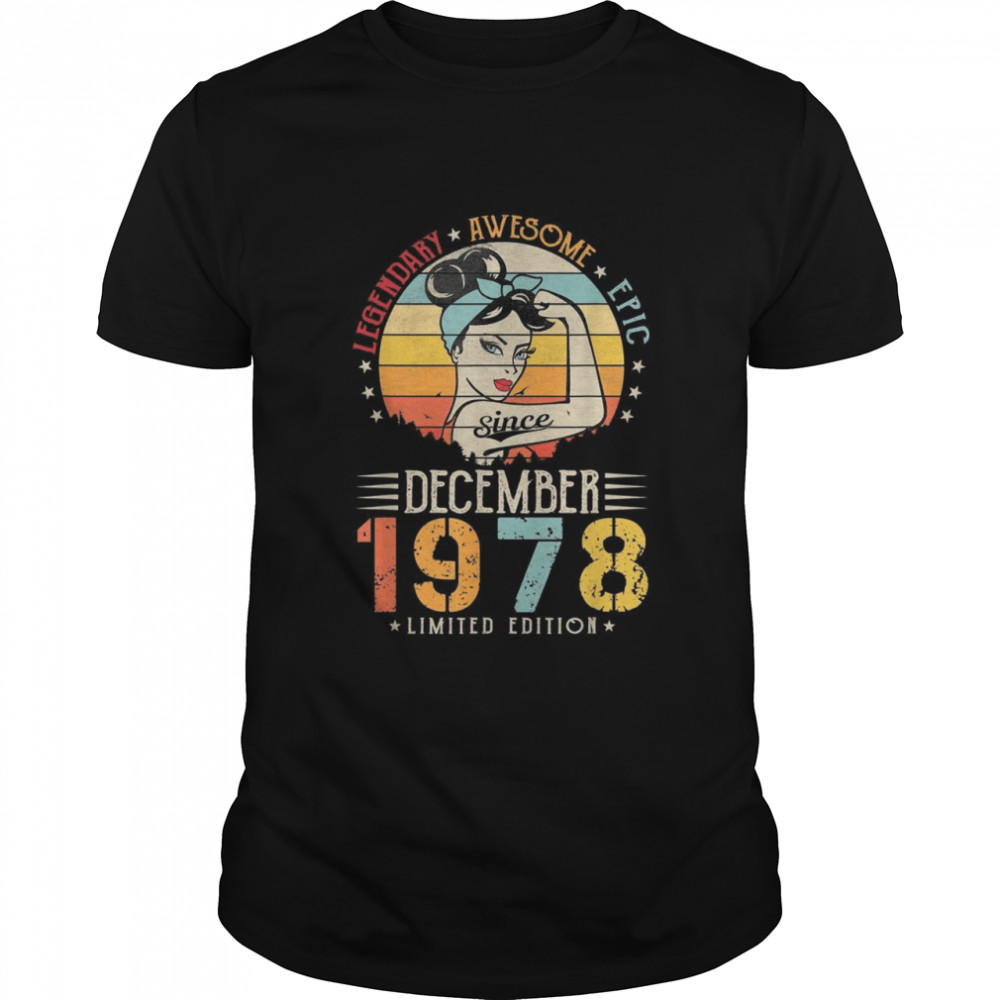 Vintage Legendary Awesome Epic seit Dezember 1978 Geburtstag Classic Men's T-shirt