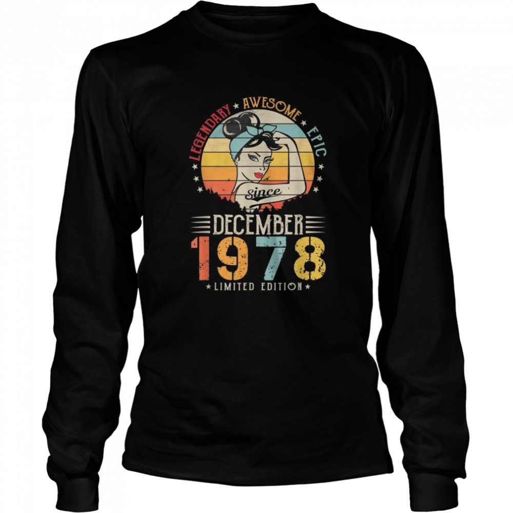 Vintage Legendary Awesome Epic seit Dezember 1978 Geburtstag Long Sleeved T-shirt