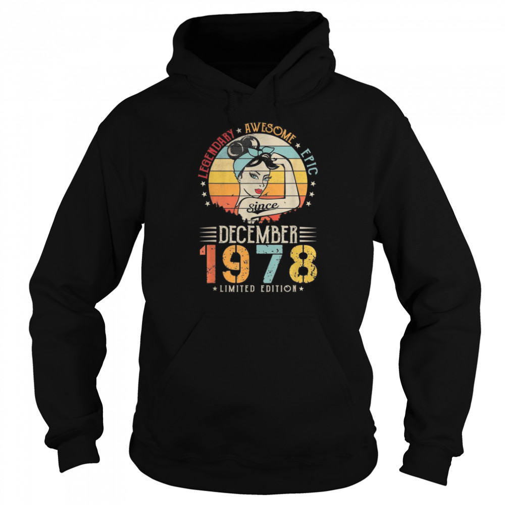 Vintage Legendary Awesome Epic seit Dezember 1978 Geburtstag Unisex Hoodie