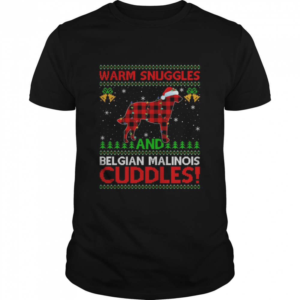 Warm Snuggles And Cuddles Ugly Belgian Malinois Christmas Classic Men's T-shirt