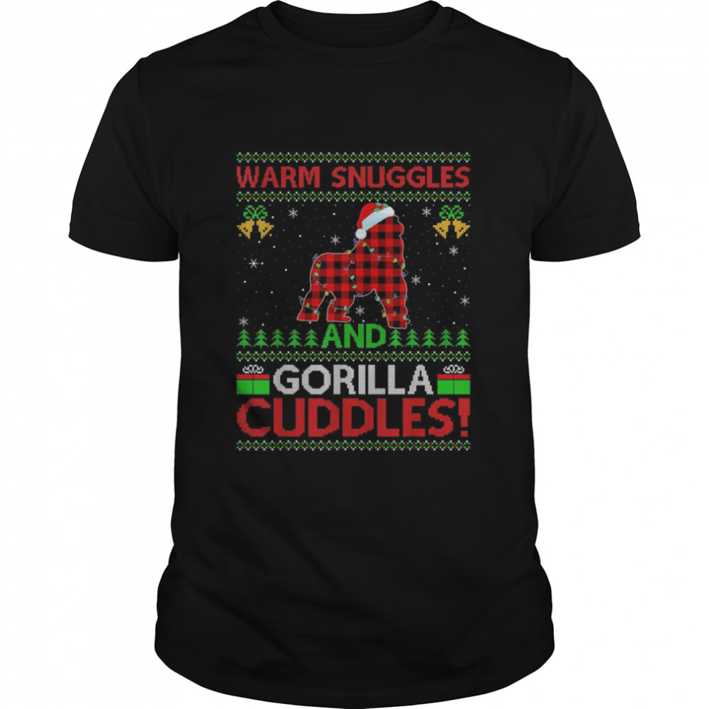 Warm Snuggles And Gorilla Cuddles Ugly Gorilla Christmas Classic Men's T-shirt