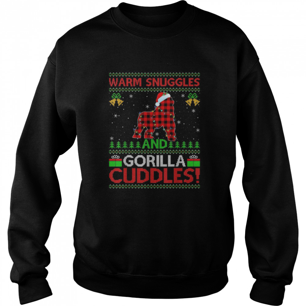 Warm Snuggles And Gorilla Cuddles Ugly Gorilla Christmas Unisex Sweatshirt