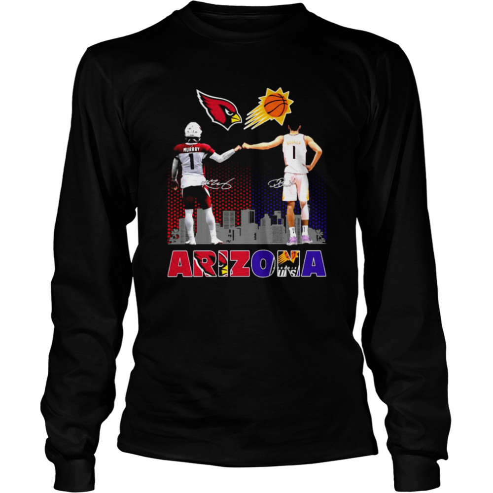 Arizona sport Arizona Cardinals Kyler Murray and Phoenix Suns Devin Booker signatures shirt Long Sleeved T-shirt