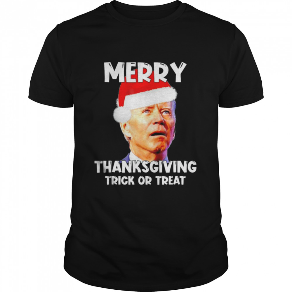 Joe Biden Santa Hat Merry Thanksgiving Christmas T- Classic Men's T-shirt