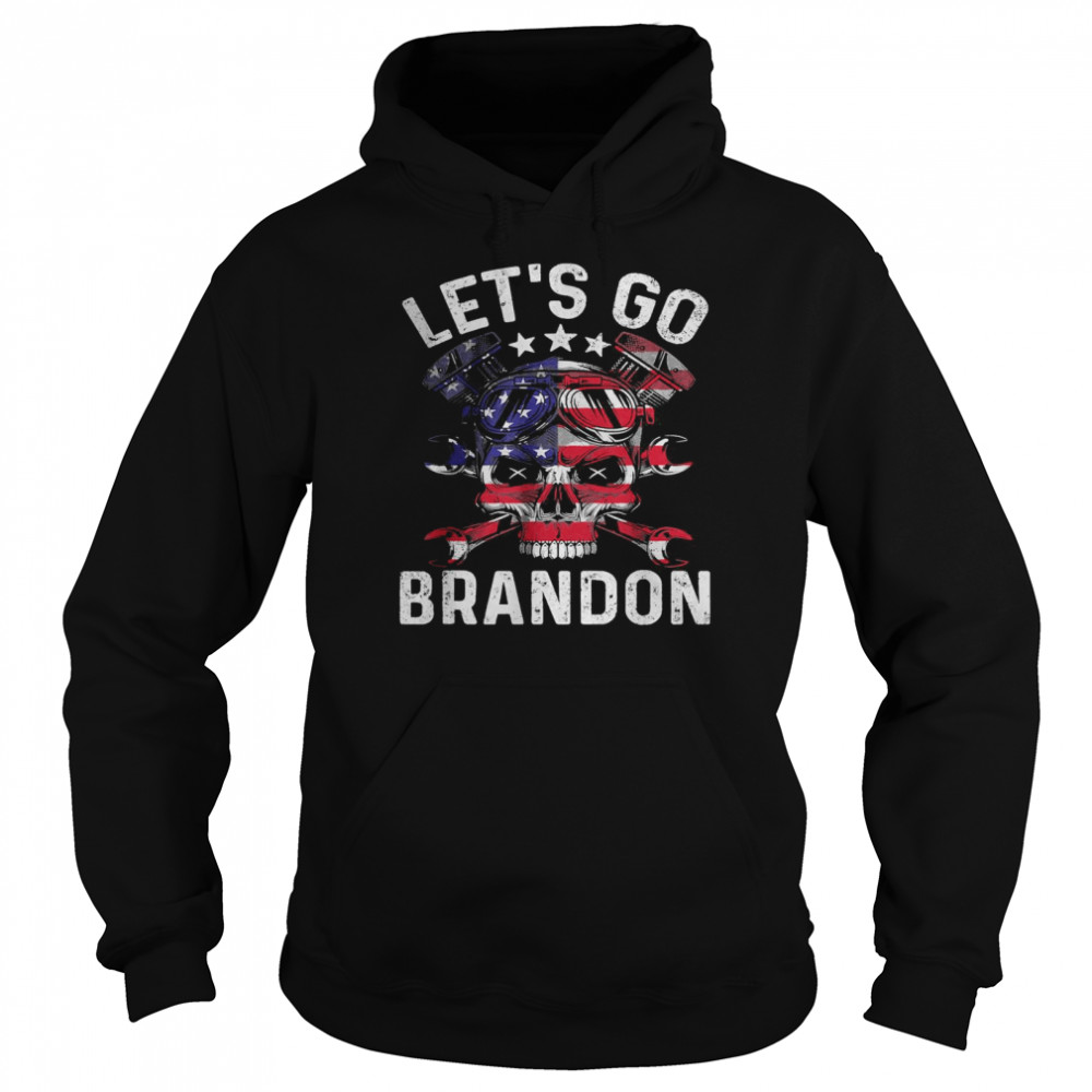 Let’s Go Branden Vintage Us Flag American Biker Motocycle T- Unisex Hoodie