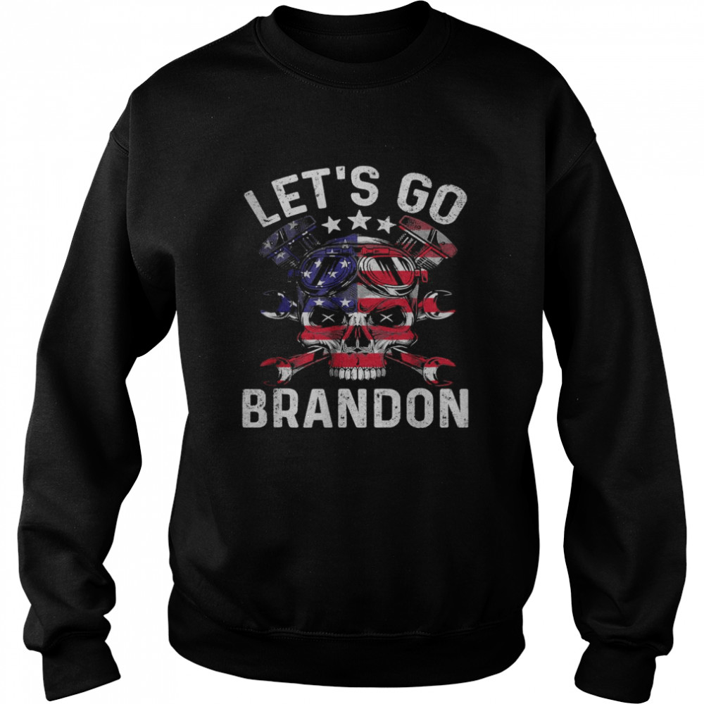 Let’s Go Branden Vintage Us Flag American Biker Motocycle T- Unisex Sweatshirt