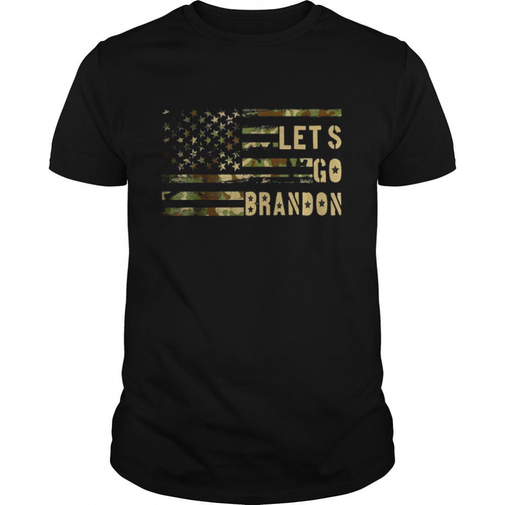 Let’s Go Brandon Lets Go Brandon Camouflage American Flag Shirt