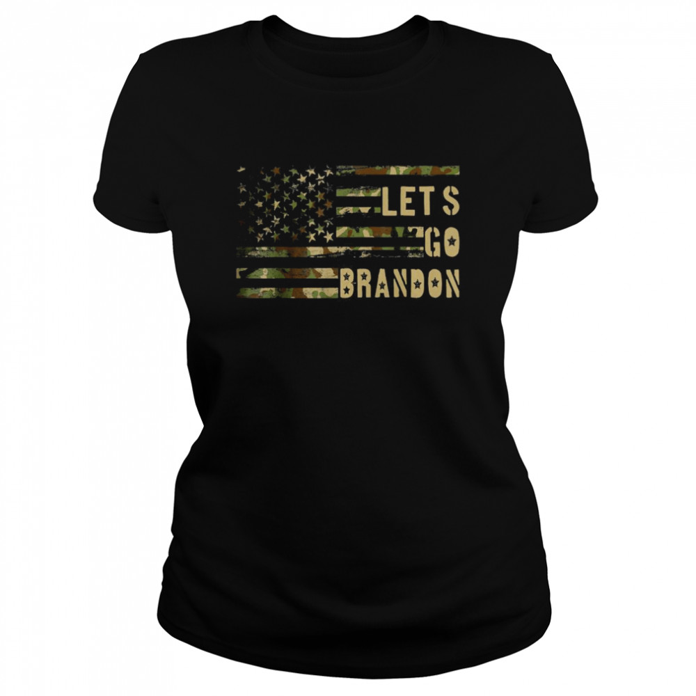 Let’s Go Brandon Lets Go Brandon Camouflage American Flag Classic Women's T-shirt