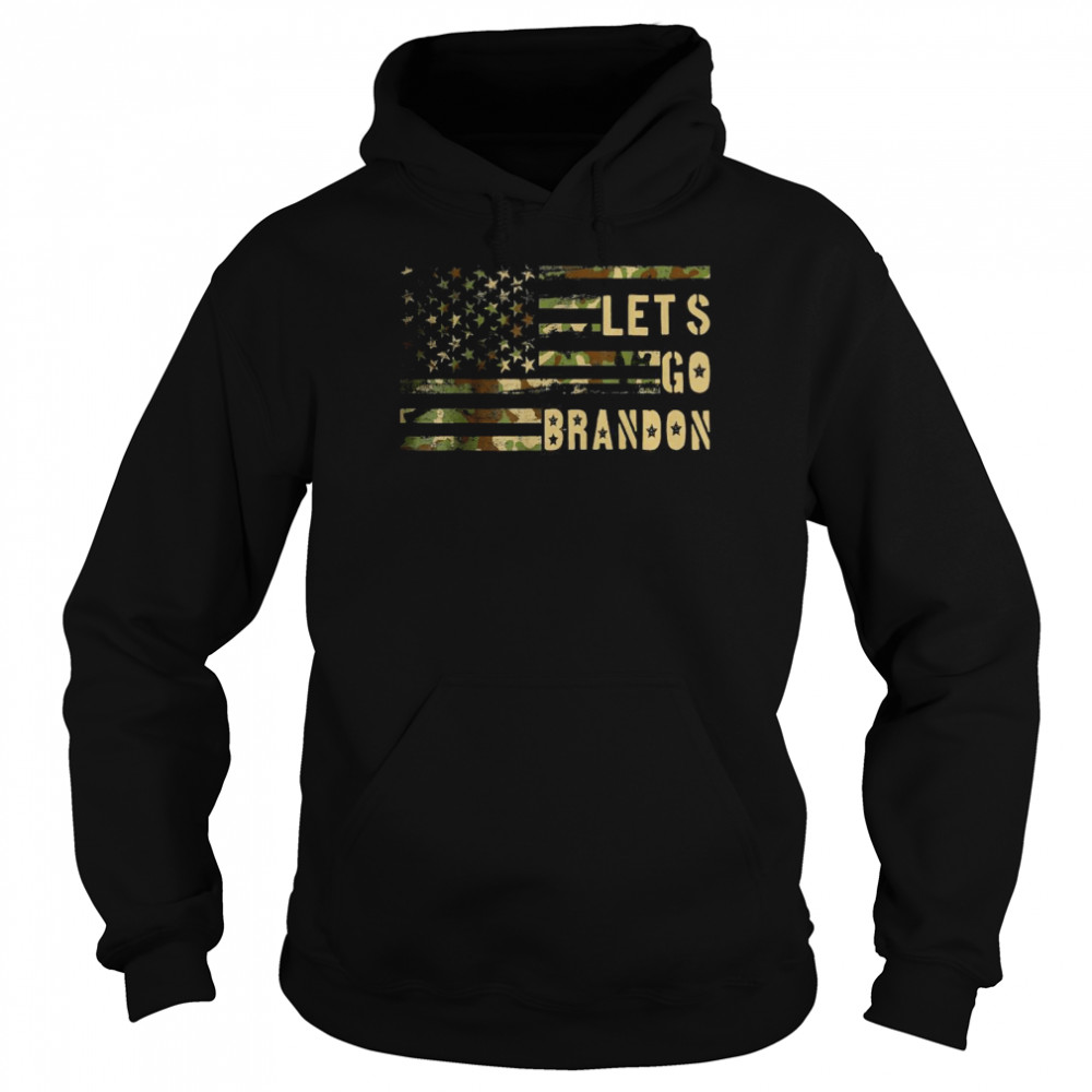 Let’s Go Brandon Lets Go Brandon Camouflage American Flag Unisex Hoodie