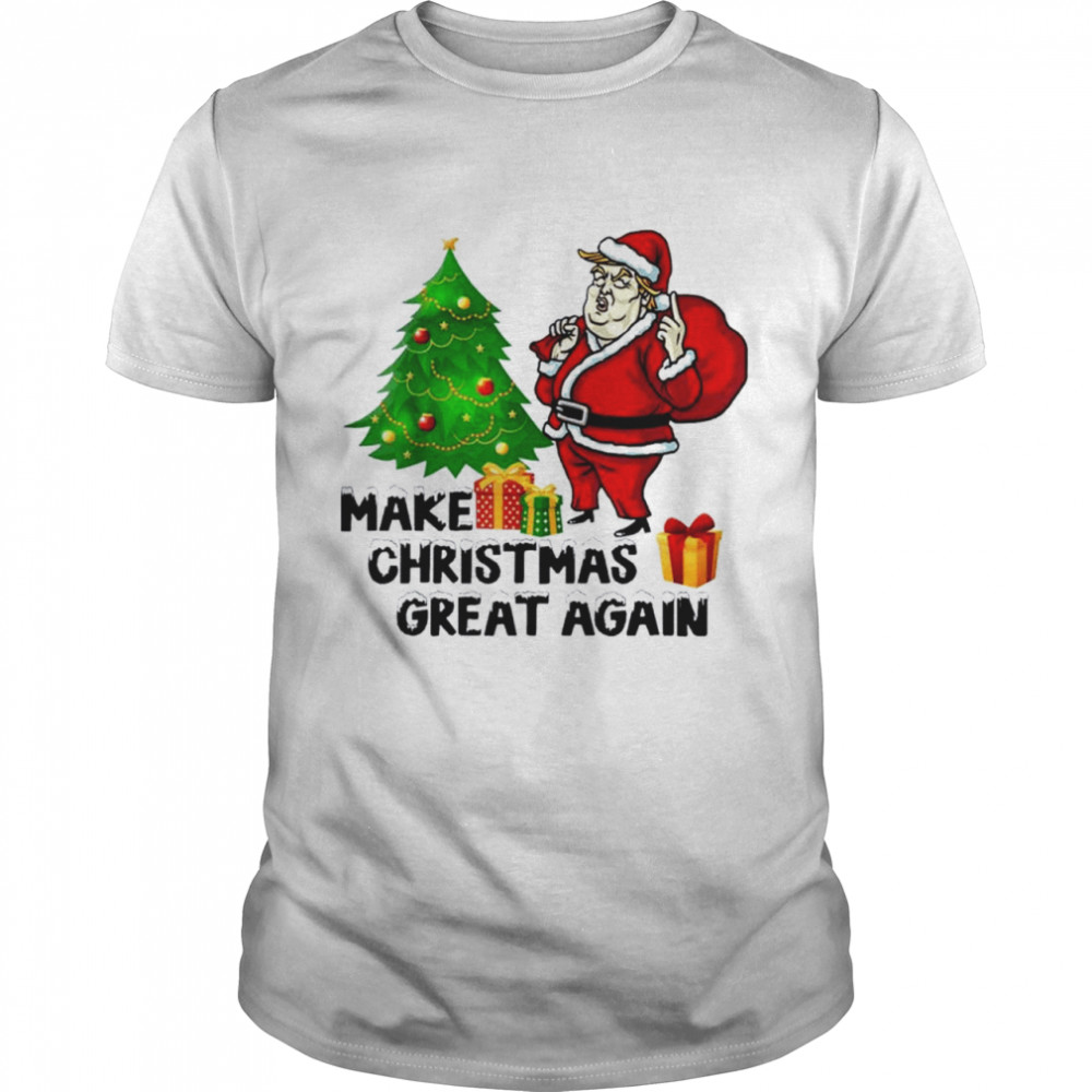 Make Christmas Great Again Trump Santa Claus american flag merry christmas shirt Classic Men's T-shirt