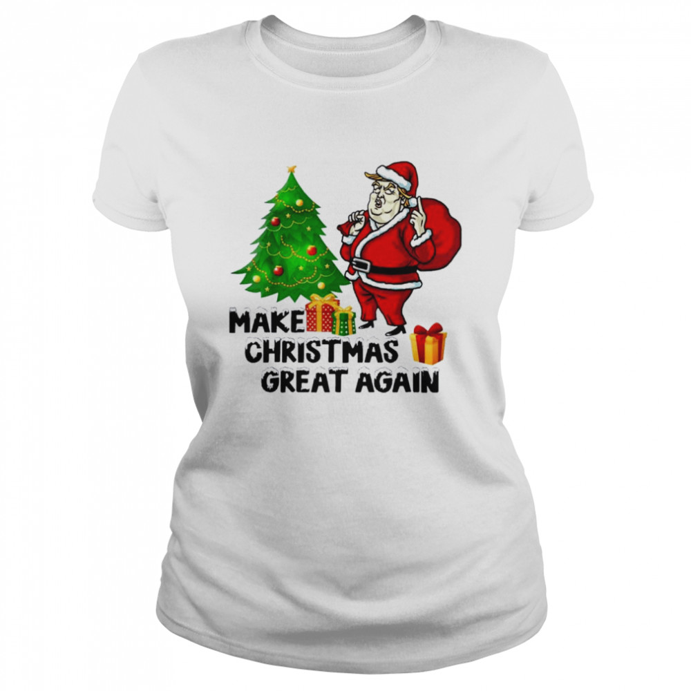 Make Christmas Great Again Trump Santa Claus american flag merry christmas shirt Classic Women's T-shirt