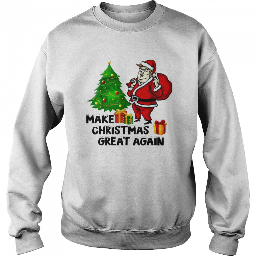 Make Christmas Great Again Trump Santa Claus american flag merry christmas shirt Unisex Sweatshirt