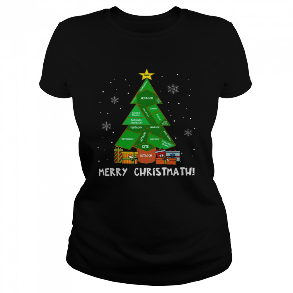 Merry christmath Tree Hexagon shirt Classic Women's T-shirt