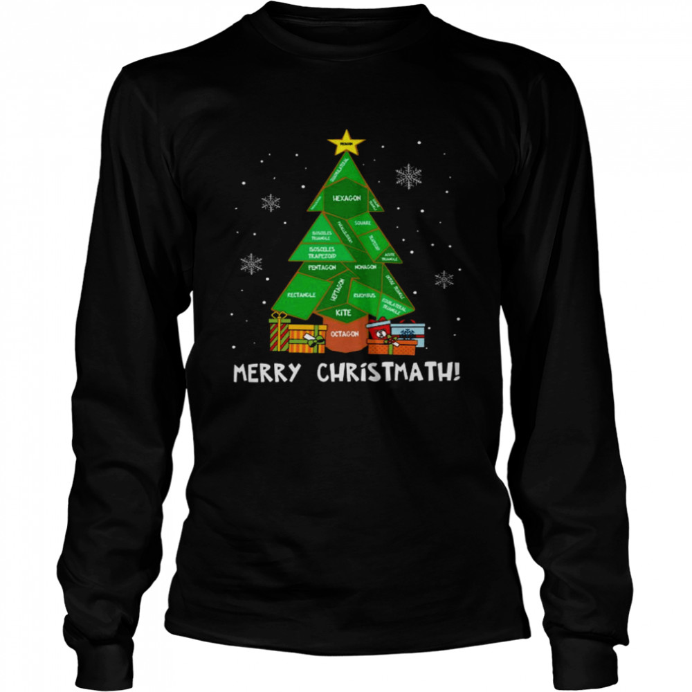 Merry christmath Tree Hexagon shirt Long Sleeved T-shirt