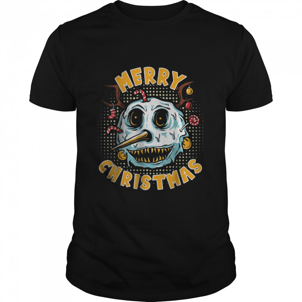 Merry Scary Christmas Ugly Sweater Scary Snowman T- Classic Men's T-shirt