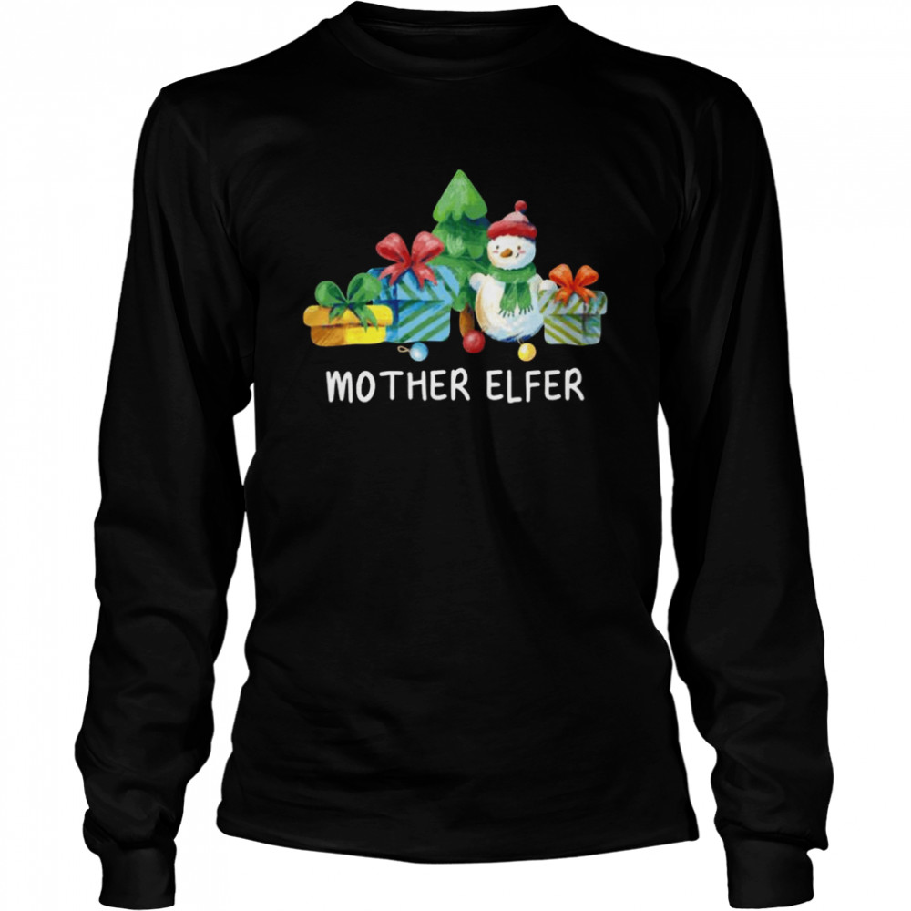 Mother Elfer Christmas Mom Xmas Mommy Family Long Sleeved T-shirt